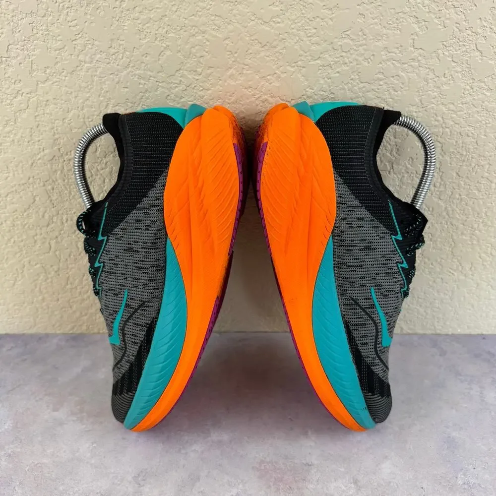 Women's Hoka Mach X2 Black Electric Aqua 9.5 B Medium
